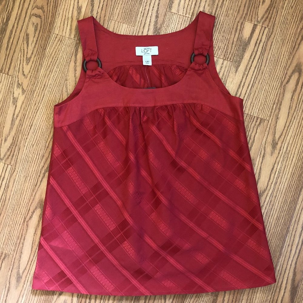 Crimson Woven Cotton Tank Top